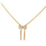 3mm Herringbone Snake Bracelet with CZ Bowtie Charm (H254)(I282A)