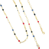 Enamel CZ Evil Eye Protection Beaded Cable Bracelet (H204)(E266)(I537)