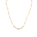 18K Gold Filled 4mm Beaded Chain Necklace (H184)
