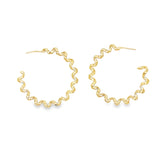 18K Gold Filled Thick Spiral Hoops Lever Back Earrings (J242-244)