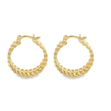 18K Gold Filled Gold Infinity Hoop Earrings | Gold Braided Hoops (J187)