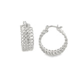 18K Rhodium Filled Infinity Twisted Braided Hoop Earrings