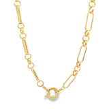 Rolo Round Link Decorated Necklace (F18)