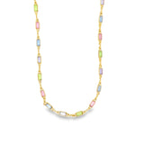 18k Gold Filled MultiColor CZ Stone Charms Necklace (H116)(E212)(I19A)