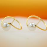 18k Gold Filled Pearl Earrings (K349)