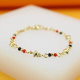 Gold Filled Azabache Beaded Bracelet