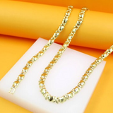 Two Toned Filled Gold Heart Set