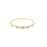 CZ Paved Colored Stone Bangle Bracelet (B111)