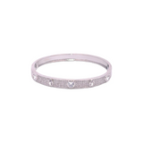 CZ Paved Stone Bangle Bracelet (B117)