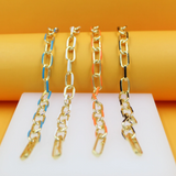 Enamel Paperclip Chain Bracelet (F85/I475)