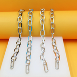 Enamel Paperclip Chain Necklace (F85/I475)