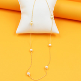 18K Gold Filled White Pearl Beaded Bracelet
