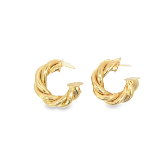 Thick Twisted Hoops Lever Back Earrings