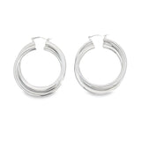 18K Gold Filled Double Strand Twist Hoop Earrings (L412)