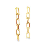 CZ Paper Clip Chain Dangle Earrings