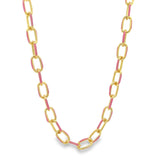 Enamel Paperclip Chain Necklace (F85/I475)