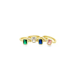 Rectangular CZ Stone Ring Band (D130)