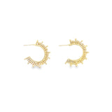 18K Rhodium Filled Spike Open Hoops (L420)