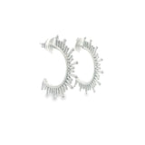 18K Rhodium Filled Spike Open Hoops (L420)