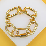 18K Gold Filled Chunky Paperclip Bracelet (I499)
