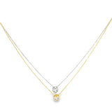 Small CZ Gemstone Charm Necklace (H234)