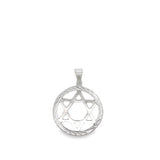 Rhodium Star of David Pendant