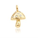 CZ Gold Mushroom Pendant (A286)