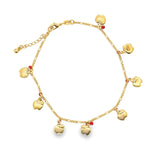 18K Gold Filled Gold Apple Charm Anklet (E104)