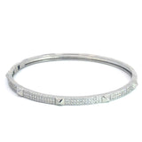 Pave 3 Row Stone Bangle (B87)