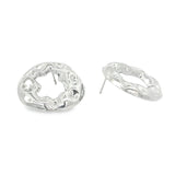 Ruffled Donut Shaped Stud Earrings (L442A)