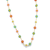 Enamel Multicolored Flower Necklace (H227)(E271)(I586)(L214A)