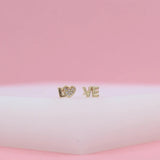 18K Gold Filled Love Earrings Studs
