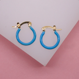 18k Gold Filled Colorful Hoops | Neon Enamel Hoop Earrings (L303)