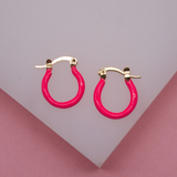 18k Gold Filled Colorful Hoops | Neon Enamel Hoop Earrings (L303)