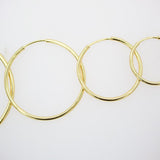 18K Gold Filled Slim Endless Hoop Stud Earrings (K106, 107, 108)