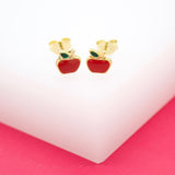 Gold Filled Apple Necklace Earrings Jewelry Set  (XX15)