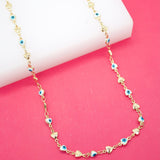 18K Gold Filled Heart Evil Eye Necklace With One Heart (G207)