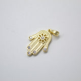 Dainty Gold Hamsa Hand Charm 18k Gold