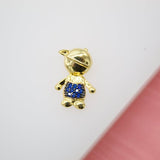 Boy & Girl Pendant Charms With Purple and Blue Cubic Zirconia Stone