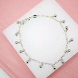 18K Gold Filled Dangly Beaded Charm Anklet (E132)