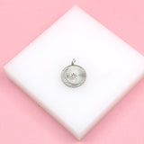 18K Gold Filled Crescent Moon Star Medallion Pendant With CZ Stones