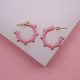 18k Gold Filled Colorful Hoops | Neon Enamel Hoop Earrings