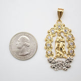 Gold Filled Virgin Saint Mary Cubic Zirconia Pendant