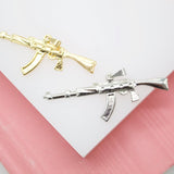 18K White Gold Filled AK-47 Pendant (A160)