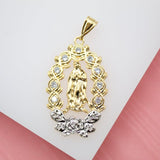 Gold Filled Virgin Saint Mary Cubic Zirconia Pendant