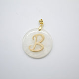 18K Gold Filled Name Initial Madre Pearl Quartzite (A65)
