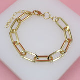 18K Gold Filled 9mm Paper Clip Bracelet