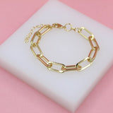 18K Gold Filled 9mm Paper Clip Bracelet