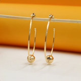 18K Gold Filled Round Beaded Hoop Earrings (K299, K307, K296)