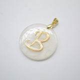 18K Gold Filled Name Initial Madre Pearl Quartzite (A65)